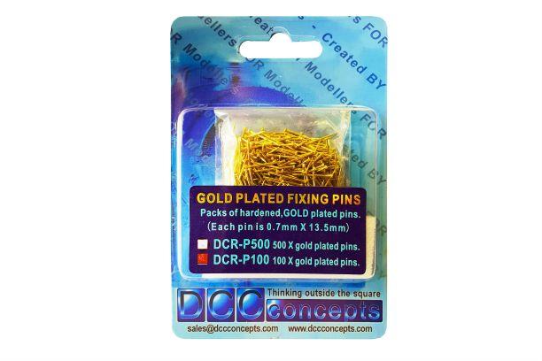 DCC Concepts DCR-P500 Gold Plated Fixing Pins (Pack of 500 pins 0.7mm x 13.5mm)