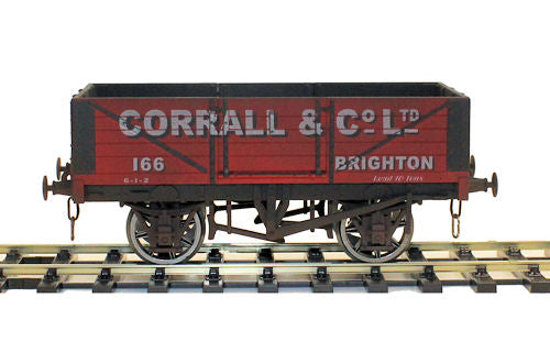Gaugemaster GM7410102 5 Plank Wagon Corrall & Co Ltd 166 Brighton Weathered - O Gauge