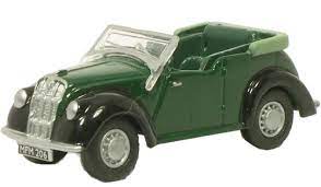 Oxford Diecast 76ME002 Morris Eight Tourer Green Black - OO Scale