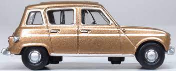 Oxford Diecast 76RN004 Renault 4 Marron Glace, 1:76 Scale, OO Gauge