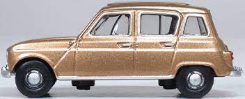 Oxford Diecast 76RN004 Renault 4 Marron Glace, 1:76 Scale, OO Gauge
