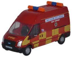 Oxford Diecast NFT020 Ford Transit Fleet Support, West Sussex Fire & Rescue - N (1:144) Scale