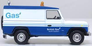 Oxford Diecast 76DEF019 Land Rover Defender LWB British Gas - 1:76 Scale