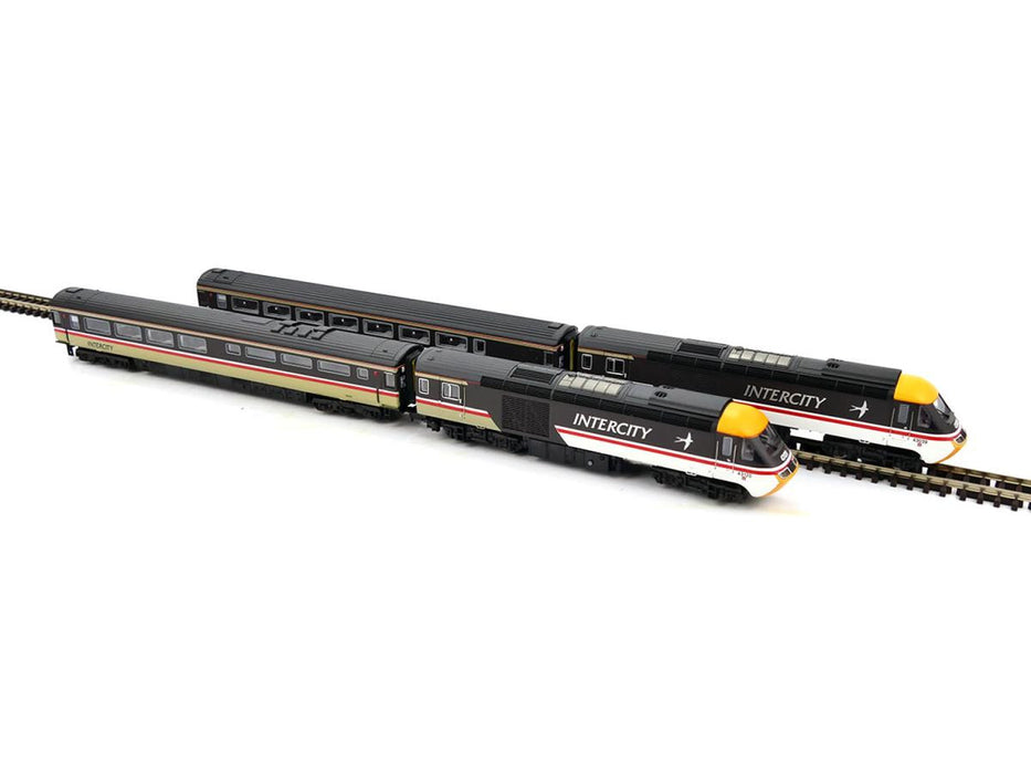 Dapol 2D-019-014 Class 43 HST 4 Car Set with powercars 43120 + 43039 in BR InterCity Swallow Livery - N Scale