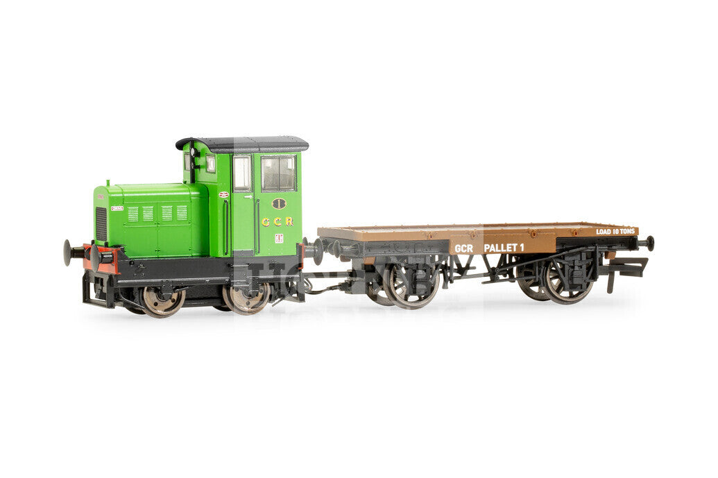 Hornby R30012 GCR Ruston & Hornsby 48DS 0-4-0 & Flatbed Wagon 'QWAG' No.1, OO Gauge