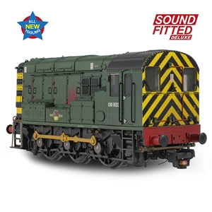 Bachmann 35-926SFX Class 08 08923 BR Green (Wasp Stripes) (Weathered) - OO Gauge SOUND FITTED