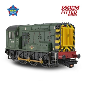 Bachmann 35-926SFX Class 08 08923 BR Green (Wasp Stripes) (Weathered) - OO Gauge SOUND FITTED