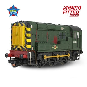 Bachmann 35-926SFX Class 08 08923 BR Green (Wasp Stripes) (Weathered) - OO Gauge SOUND FITTED