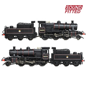Graham Farish 372-626BSF LMS Ivatt 2MT Class 46474 BR Lined Black Early Emblem - N Gauge - Sound Fitted