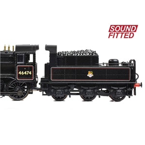 Graham Farish 372-626BSF LMS Ivatt 2MT Class 46474 BR Lined Black Early Emblem - N Gauge - Sound Fitted