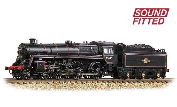 Graham Farish 372-729SF BR Standard Class 5MT Number 73050 in BR Lined Black Livery (Late Crest) DCC SOUND FITTED - N Gauge