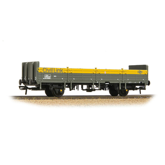 Bachmann 38-047 BR ZDA Bass Open Wagon BR Engineers Civil Link Grey and Yellow - OO Gauge