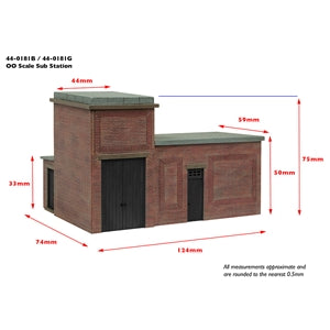 Bachmann 44-0181B Lineside Brick Substation, Black, OO Gauge,