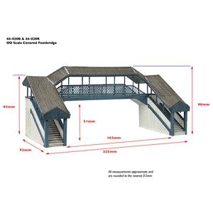 Bachmann 44-020B Scenecraft Covered Metal Footbridge (Pre-Built), Blue & Cream - OO Scale