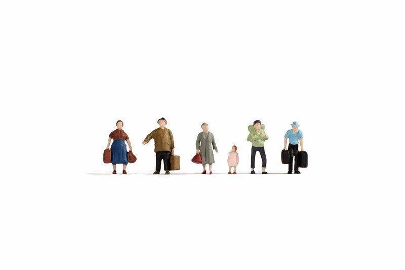 Noch 47115 Pedestrians with Luggage (6) Hobby Figure Set - TT Scale