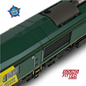 Bachmann 50-002SFX Class 66/6 66606 Freightliner Green - OO Gauge - SOUND FITTED Deluxe