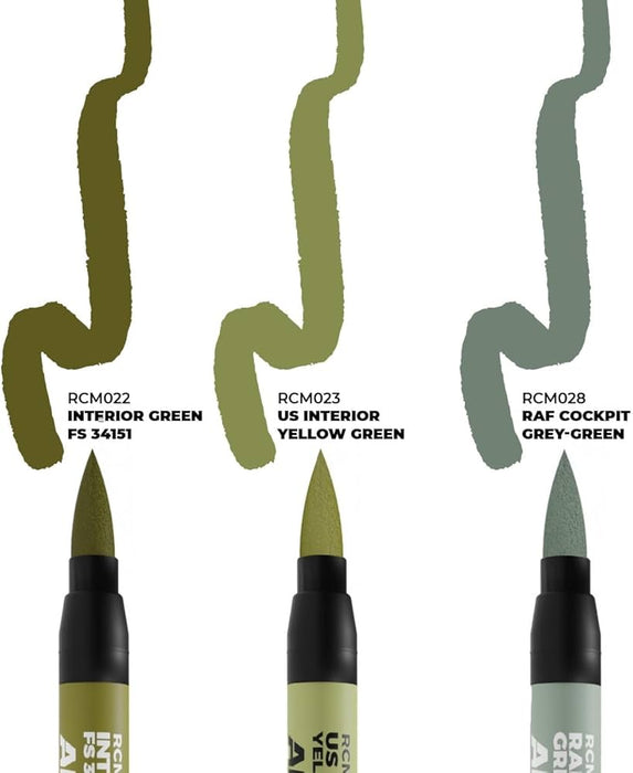 AK Real Colors Markers set - RCM109 - "WW2 Allied Aircraft Cockpit" - 3 pen set