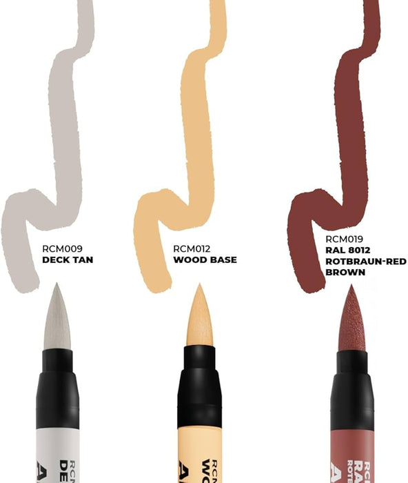 AK Real Colors Markers set - RCM104 - "Ships and Decks" - 3 pen set