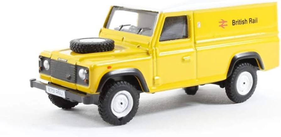 Oxford Diecast 76DEF007 British Rail Land Rover Defender- 1:76 Scale