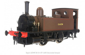 Dapol 7S-018-002 LSWR B4 0-4-0T Steam Locomotive Number 90 named "Caen" in Brown Livery - O Gauge
