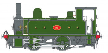 Dapol 7S-018-006 LSWR B4 0-4-0T Steam Locomotive Number 91 in Lined Green Livery - O Gauge