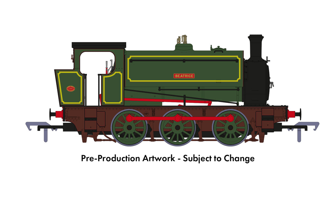 Rapido Trains 903513 Hunslet 16in 0-6-0ST Steam Locomotive (Batch 2) named "Beatrice" in Lined Green livery (As Preserved)"  ** DCC SOUND FITTED ** - OO Gauge
