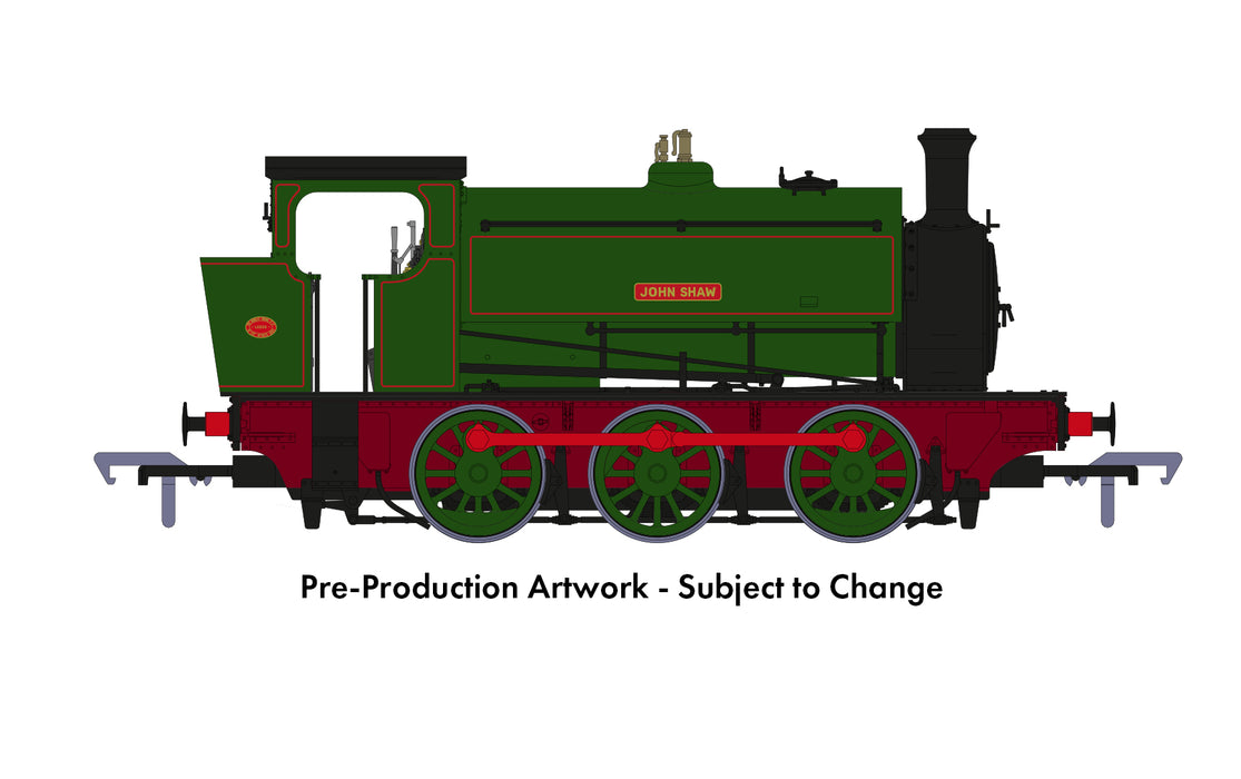 Rapido Trains 903016 Hunslet 16in 0-6-0ST Steam Locomotive named "John Shaw" (Batch 2) in lined Dark Green livery  DCC READY - OO Gauge