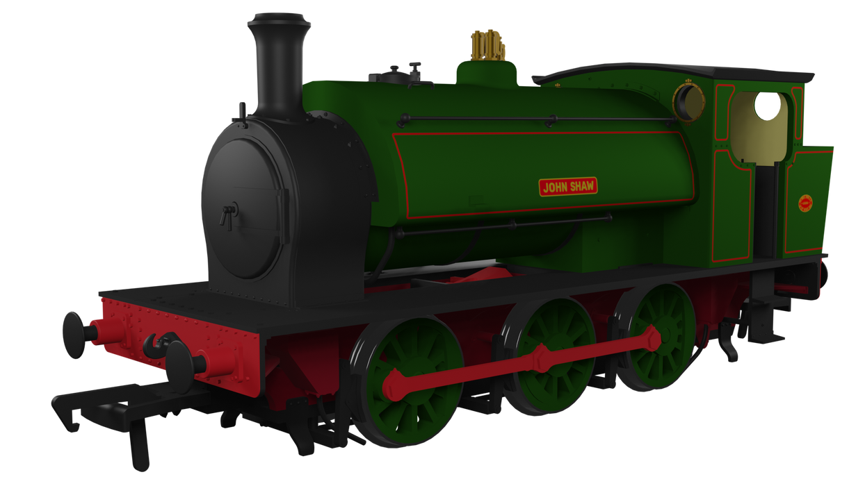 Rapido Trains 903016 Hunslet 16in 0-6-0ST Steam Locomotive named "John Shaw" (Batch 2) in lined Dark Green livery  DCC READY - OO Gauge