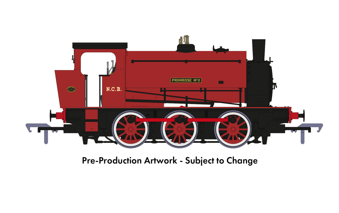 Rapido Trains 903017 Hunslet 16in 0-6-0ST Steam Locomotive (Batch 2) named "Primrose" in NCB Plain Red Livery ** DCC READY **- OO Gauge