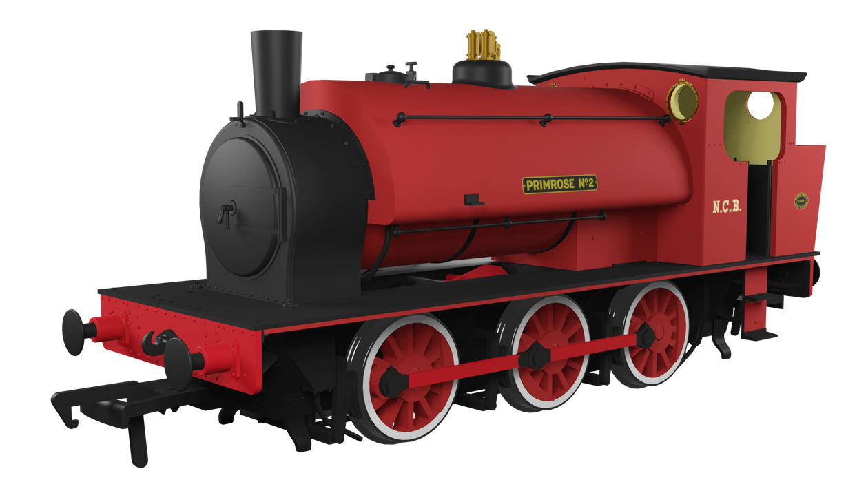 Rapido Trains 903017 Hunslet 16in 0-6-0ST Steam Locomotive (Batch 2) named "Primrose" in NCB Plain Red Livery ** DCC READY **- OO Gauge