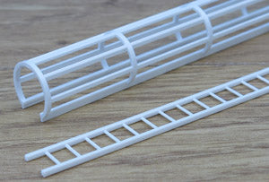 Plastruct CLS-4 (90972) Styrene Ladder and cage in White Styrene 1:100 Scale (1 Piece)