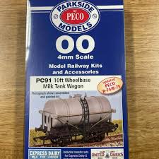 Parkside Peco PC91 10ft Wheelbase Milk Tank Wagon Kit- OO Gauge
