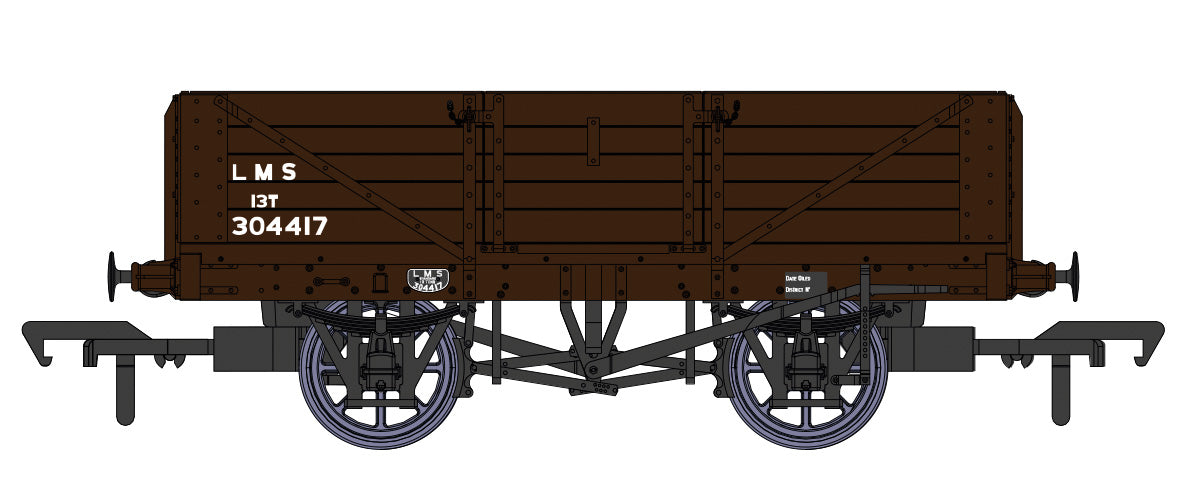 Rapido 937009 LMS Dia. 1666 Open LMS Bauxite No.304417 Wagon.  OO Gauge