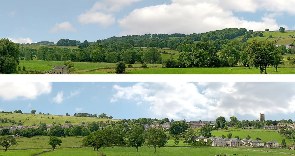 ID Backscenes (Art Printers) 202B Village Long Backscene - OO Scale