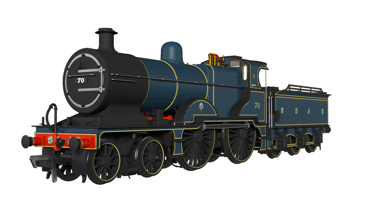 Rapido 974504 MR 483 No.70 SDJR Blue, DCC Sound Fitted, Locomotive, OO Gauge