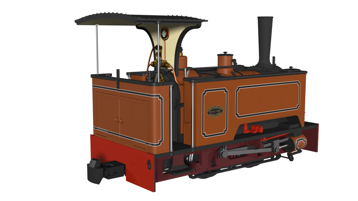 Rapido 986505 Kerr Stuart Sirdar - Lined Burnt Orange - Long tank  - DCC Fitted - OO9 Scale