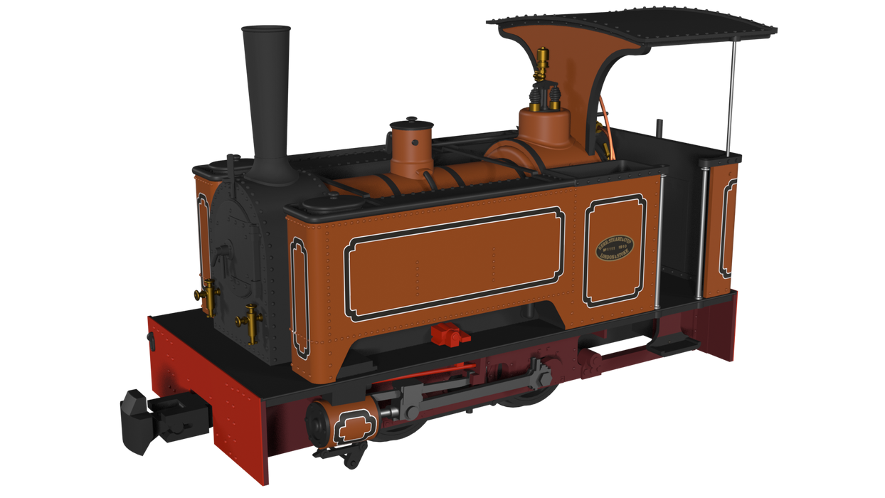 Rapido 986505 Kerr Stuart Sirdar - Lined Burnt Orange - Long tank  - DCC Fitted - OO9 Scale