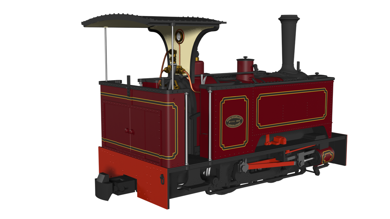 Rapido 986006 Kerr Stuart Sirdar - Lined Maroon - Long tank  - DCC Ready - OO9 Scale