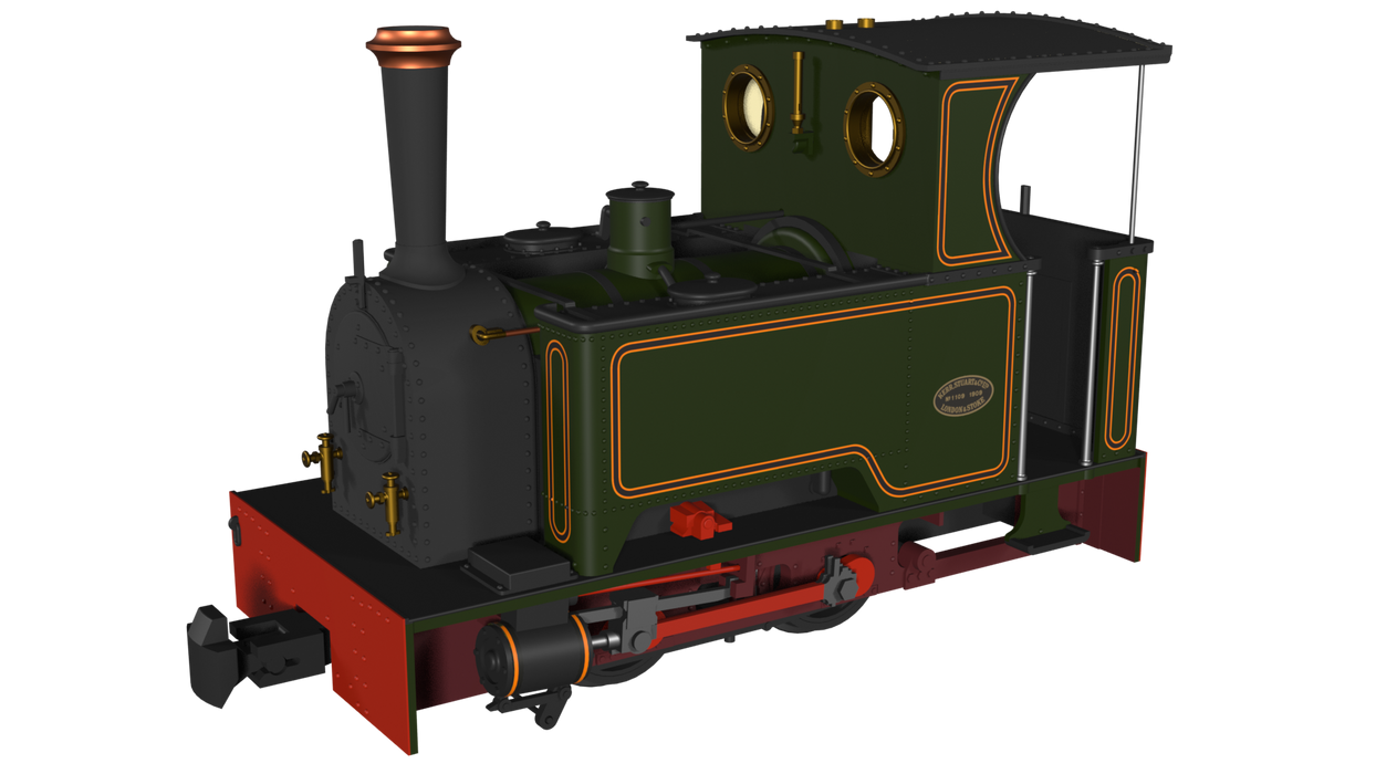 Rapido 986704 Kerr Stuart "what if" Sirdar - Lined Green - Short tank  - DCC Fitted - OO9 Scale