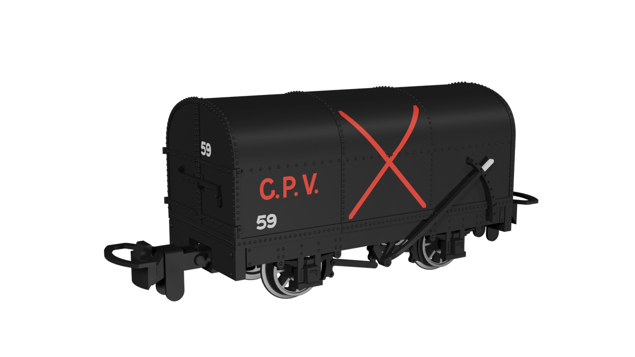 Rapido 990202 Gunpowder Van – Black with Red Cross No.59- 009 Scale
