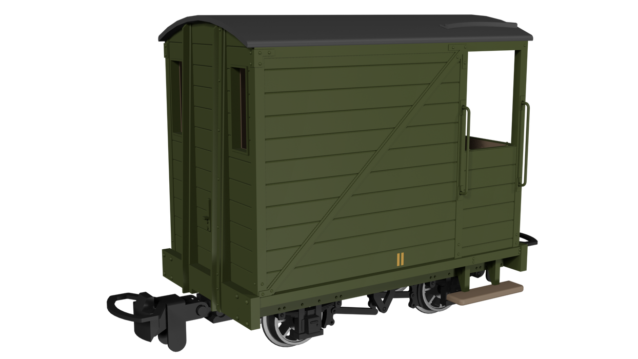 Rapido 990805 Single Veranda Brake Van – Plain Green No.11-009 Scale