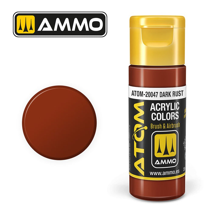 Ammo Atom 20047 Dark Rust Acrylic Paint 20ml