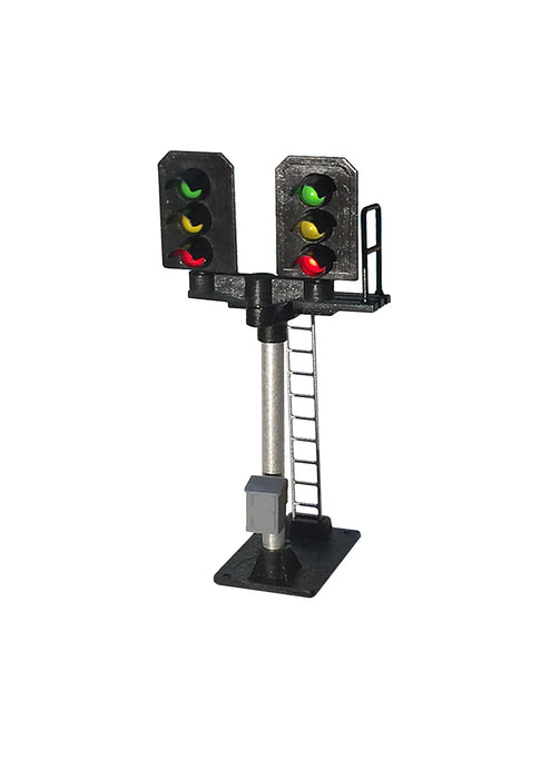 Berko B543 3 Aspect Signal R/G/Y Platform T Junction SQ Head - OO Scale