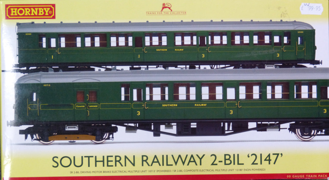 SH Hornby R3161B Southern Railway 2-BIL Number 2147 Train Pack in Southern Railway Green Livery DCC READY - OO Scale