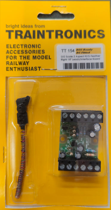 TrainTronics TT154 2 Aspect Signal with Right Feather DCC READY / DC FITTED- OO Scale