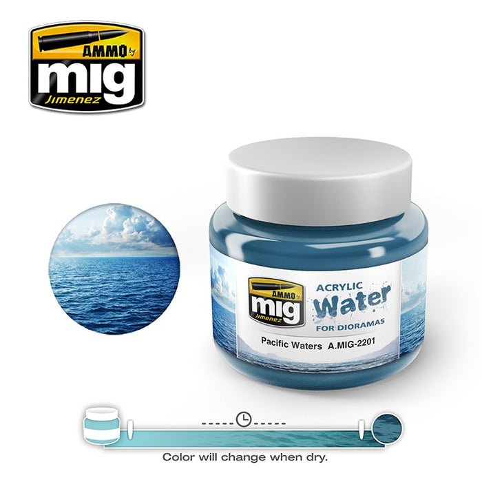 Ammo Mig A.Mig-2201 Acrylic Water - Pacific Waters 250ml