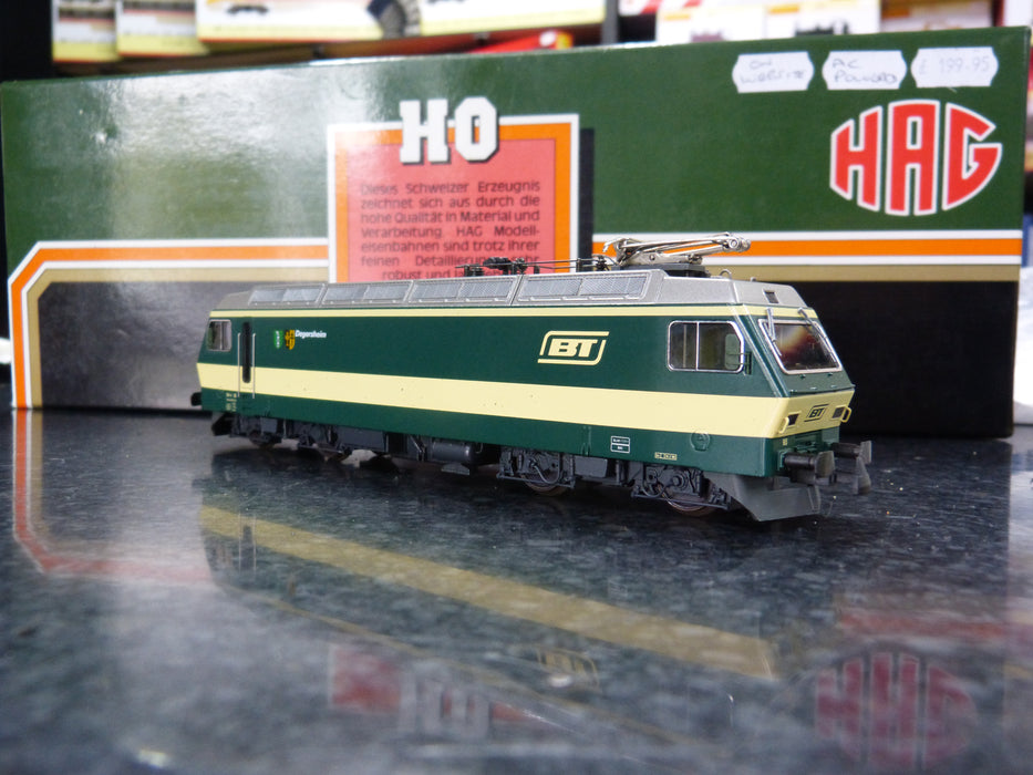 HAG HO Gauge (1:87 scale) Swiss Electric Locomotive (Type 4/4) in BT Green and Cream Livery with Degersheim branding ** Only 1 in stock **