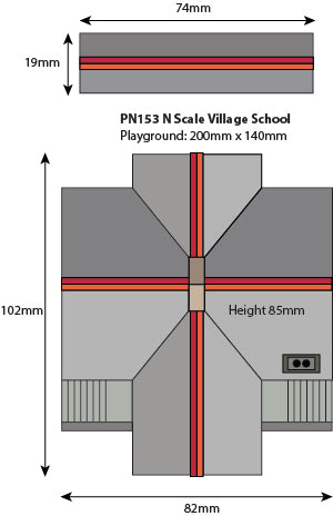 Metcalfe PN153 Village School Card Kit - N Scale