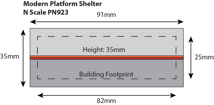 Metcalfe PN923 Modern Day Platform Shelter Card Kit - N Scale