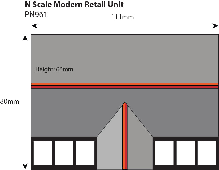 Metcalfe PN961 Modern Retail Unit - N Scale